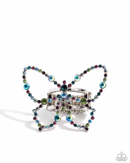 Paparazzi Accessories-Soaring Sprinkles Multi LOTP Butterfly Ring