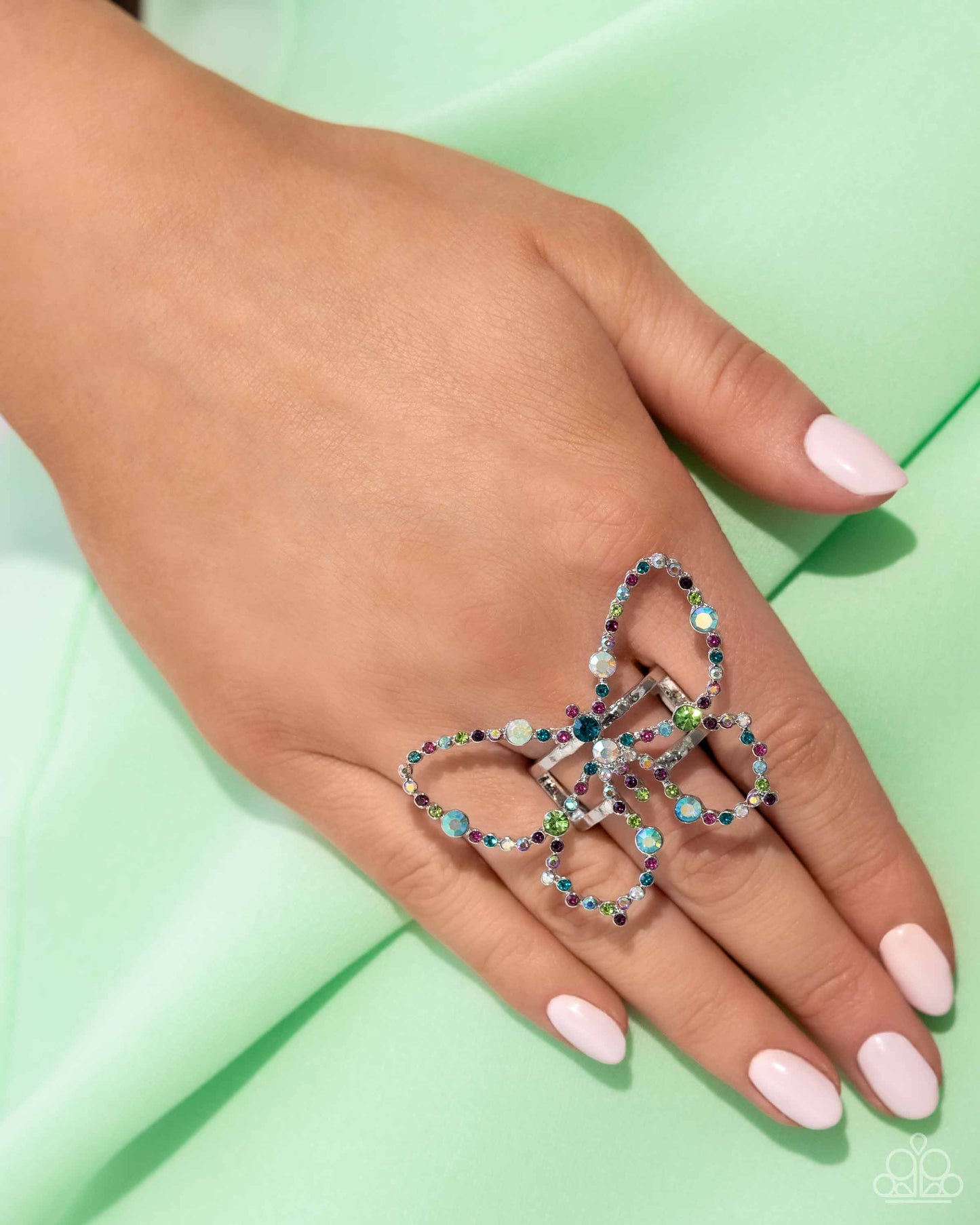 Paparazzi Accessories-Soaring Sprinkles Multi LOTP Butterfly Ring