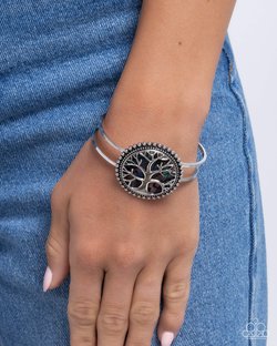 Paparazzi Accessories-I Speak For The Trees Multi Stone Cuff Bracelet