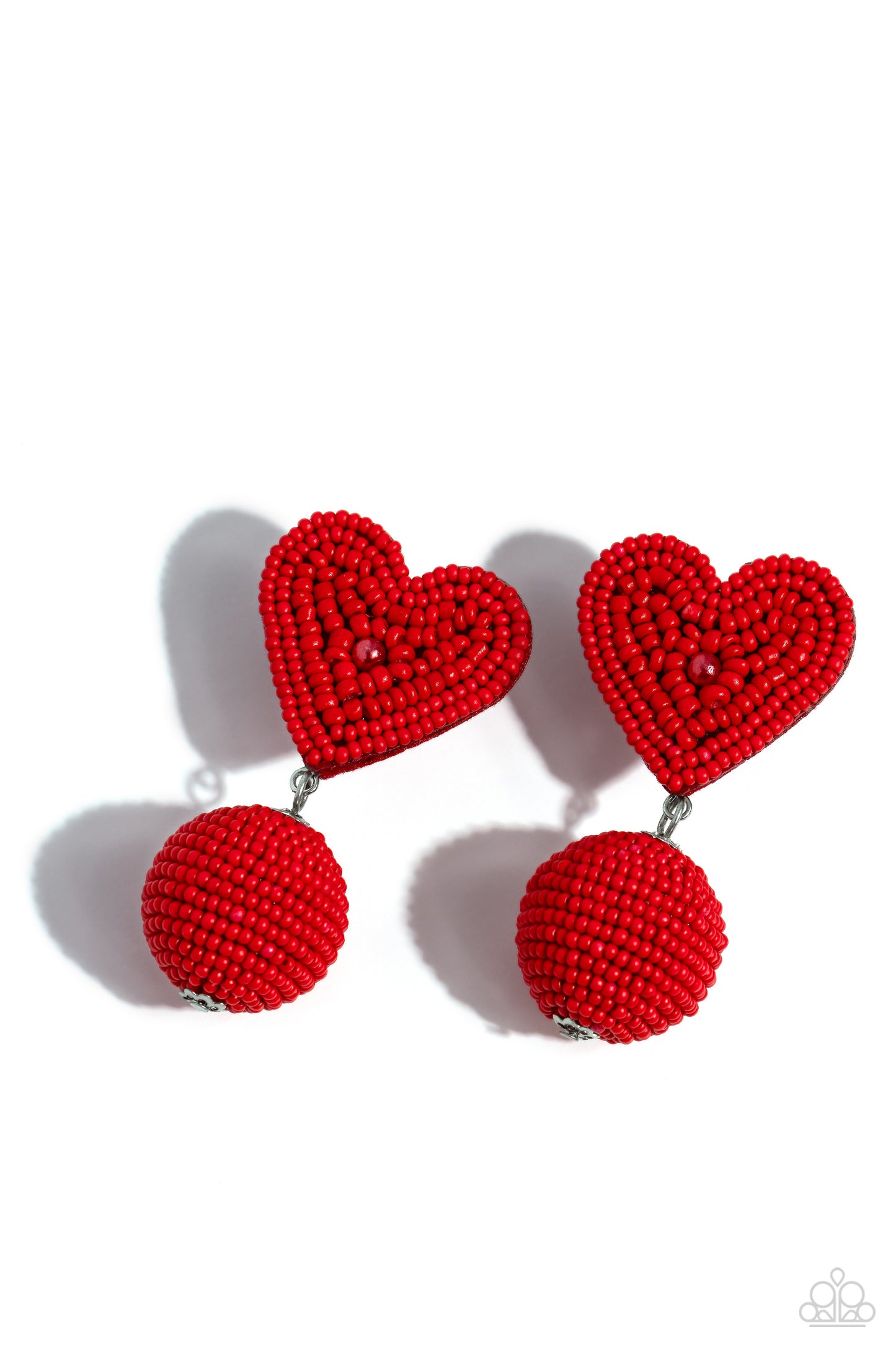 Paparazzi Accessories-Spherical Sweethearts Red Seed Bead Earrings