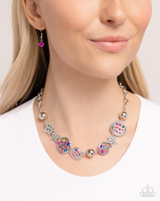 Paparazzi Accessories-Starry Shopaholic Pink Painted Star Necklace Set