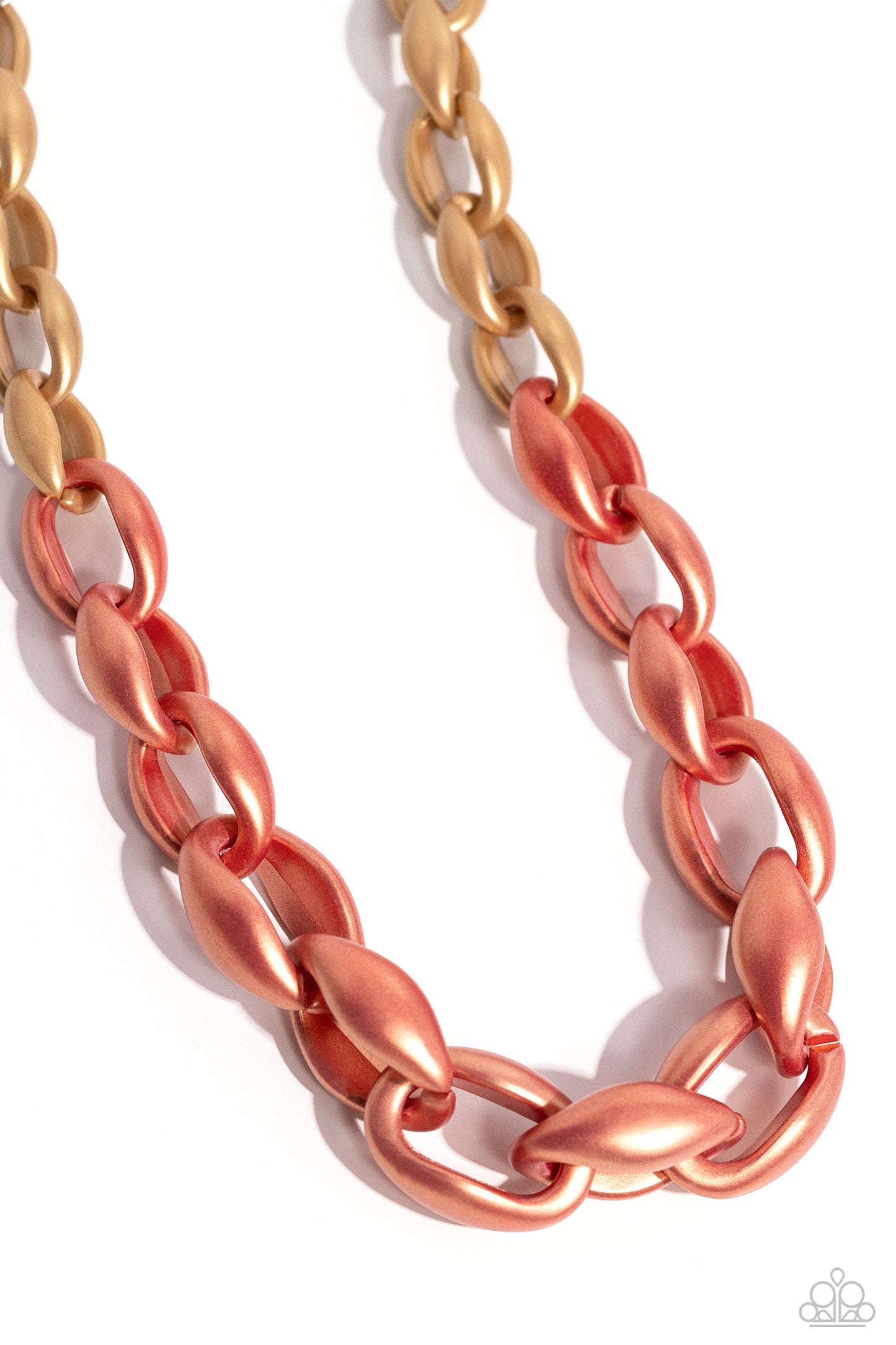 Paparazzi Accessories-Statement Season Orange Concaved Hoop Necklace Set