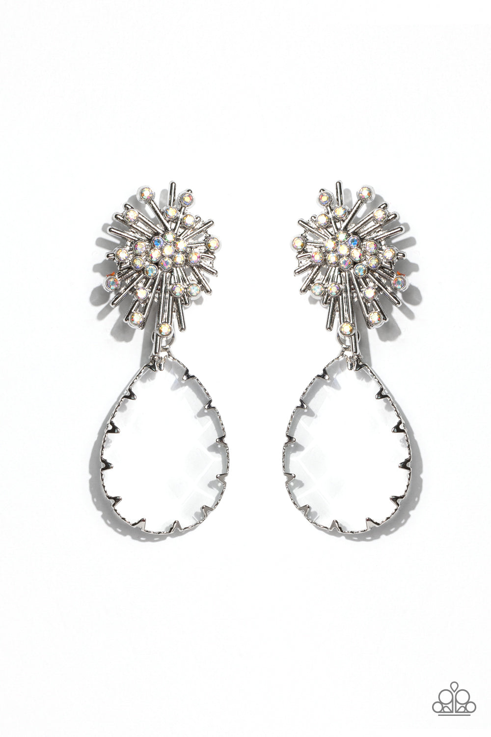 Paparazzi Accessories-Stellar Shooting Star Multi Iridescent Earrings