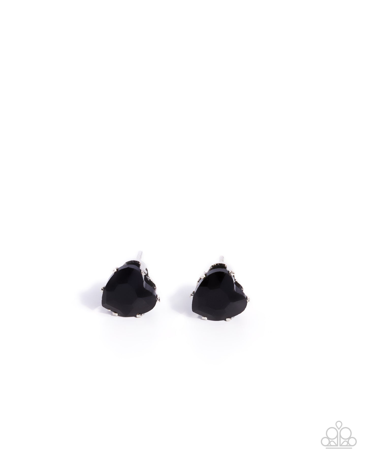 Paparazzi Accessories-Sweetheart Stunner Black Heart Stud Earrings