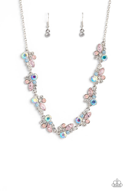 Paparazzi Accessories-Swimming In Sparkles Multi Iridescent Necklace Set