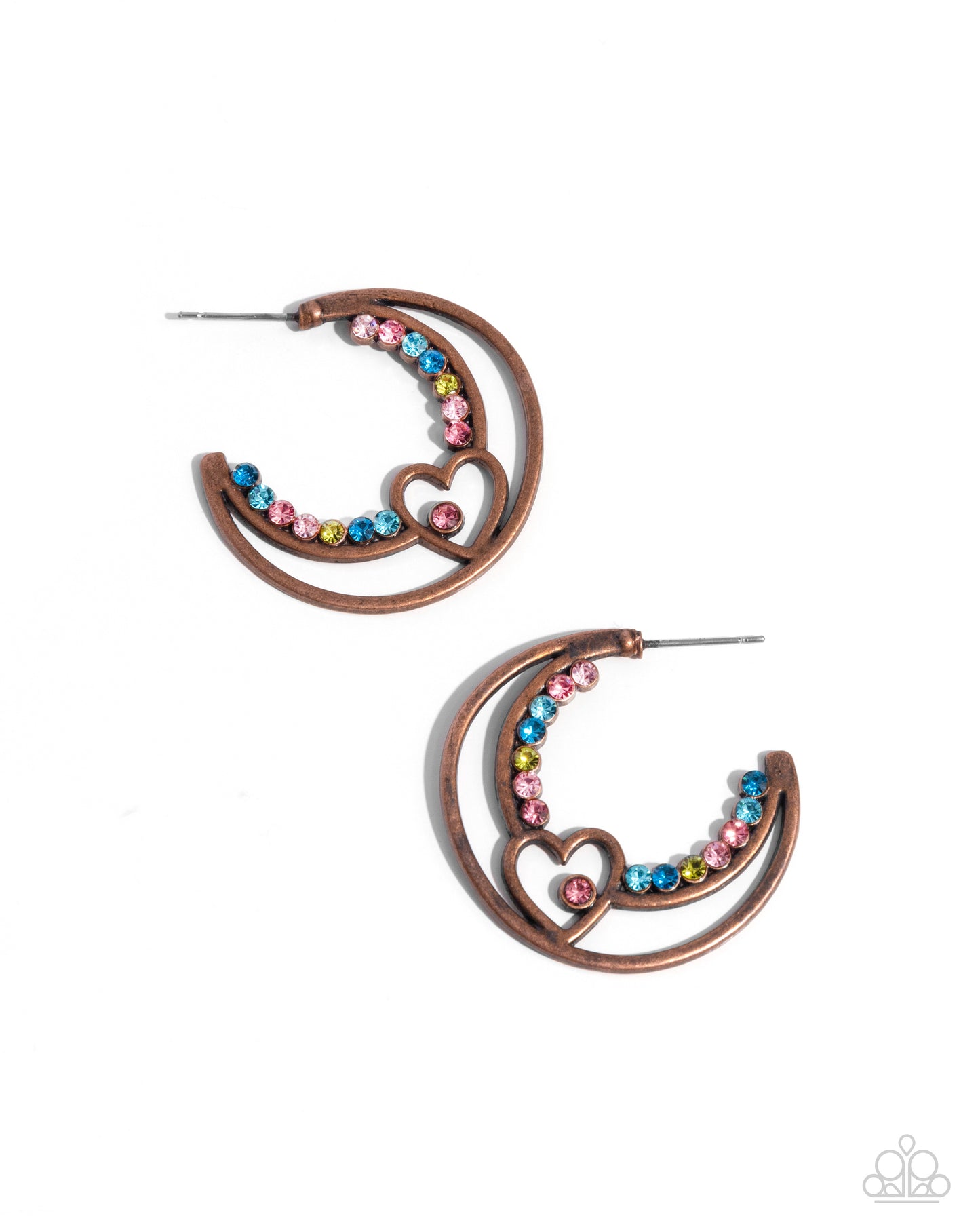 Paparazzi Accessories-Sympathetic Sweetheart Copper Heart Hoop Earrings