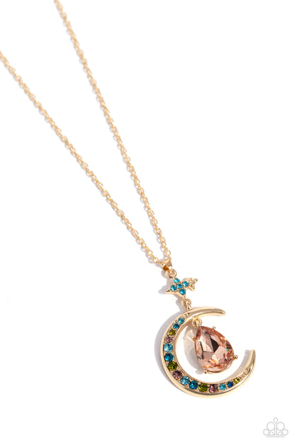 Paparazzi Accessories-Talking to The Moon Multi Celestial Pendant Set