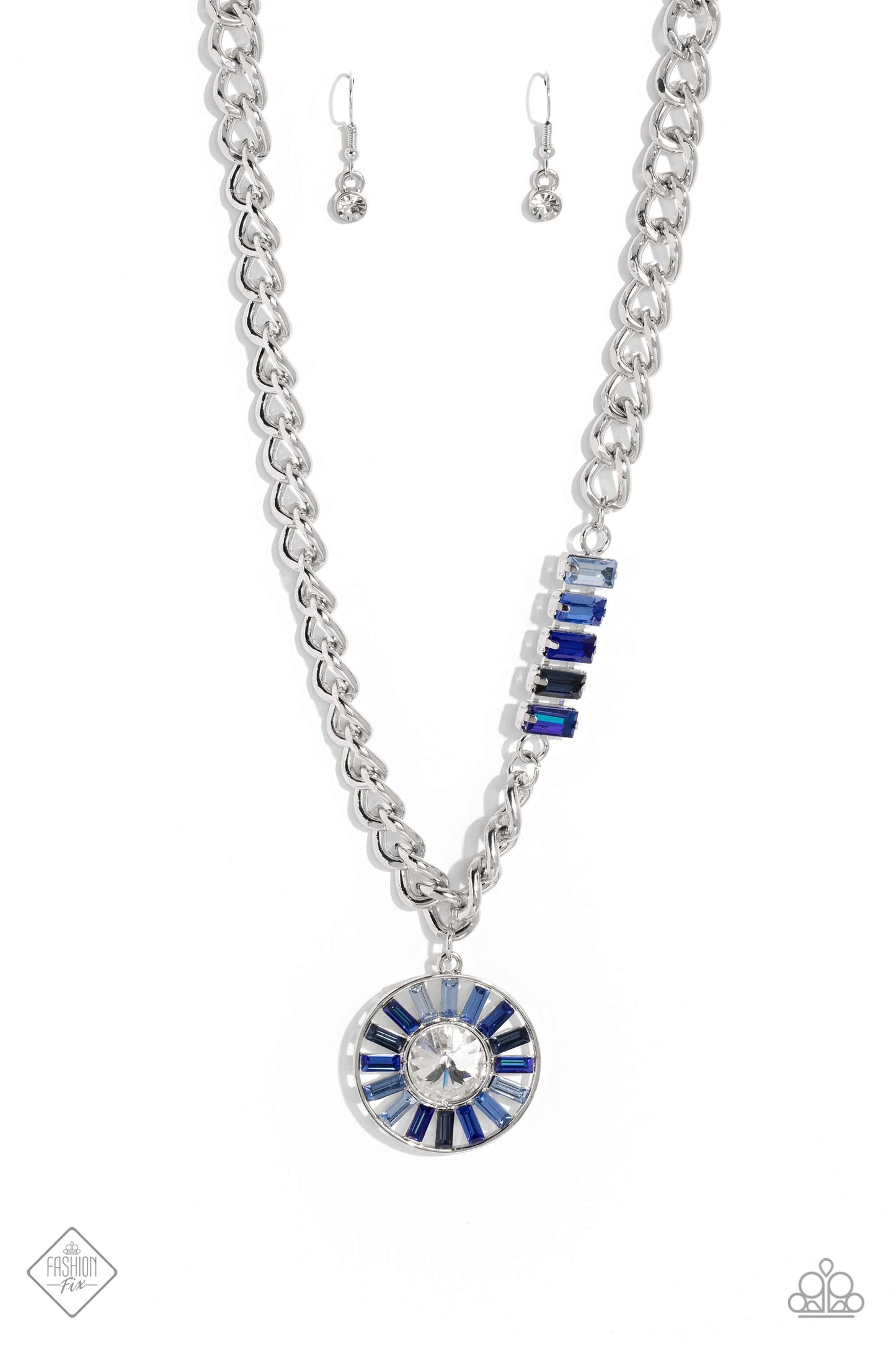 Paparazzi Accessories-Tiered Talent Blue July 2023 FF Necklace Set