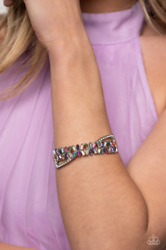 Paparazzi Accessories-Timeless Trifecta Multi Rhinestone LOTP Bracelet