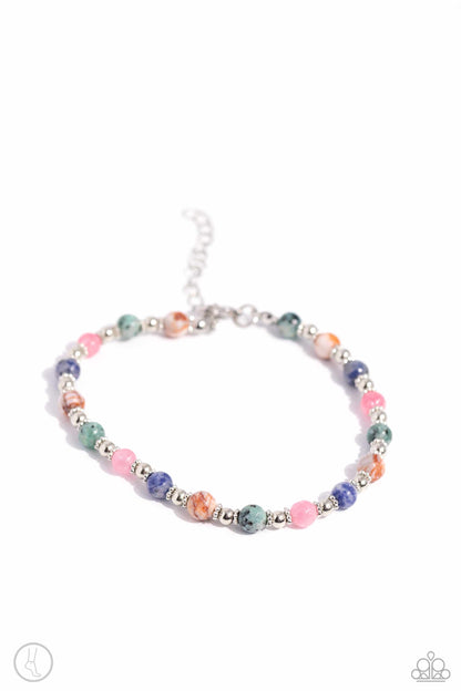 Paparazzi Accessories-Tranquil Tribute Multi Bead Natural Stone Anklet