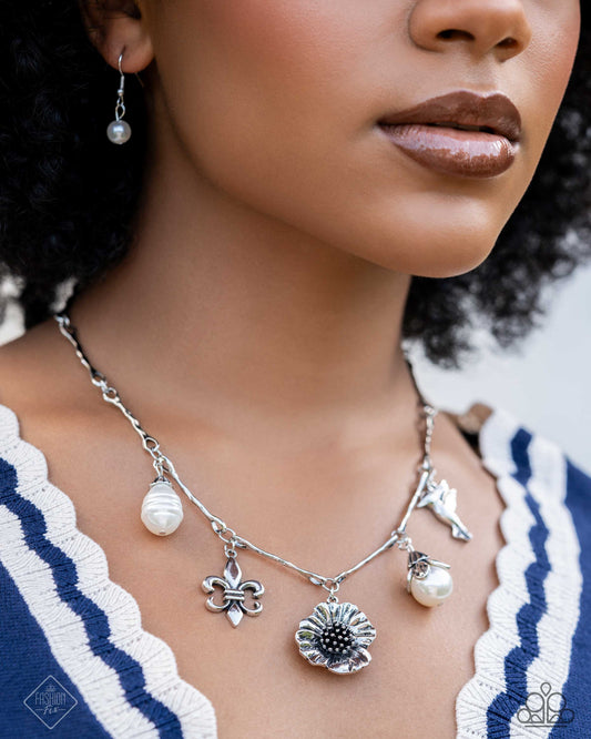 Paparazzi Accessories-Vintage Vibe White Baroque Pearl Necklace Set