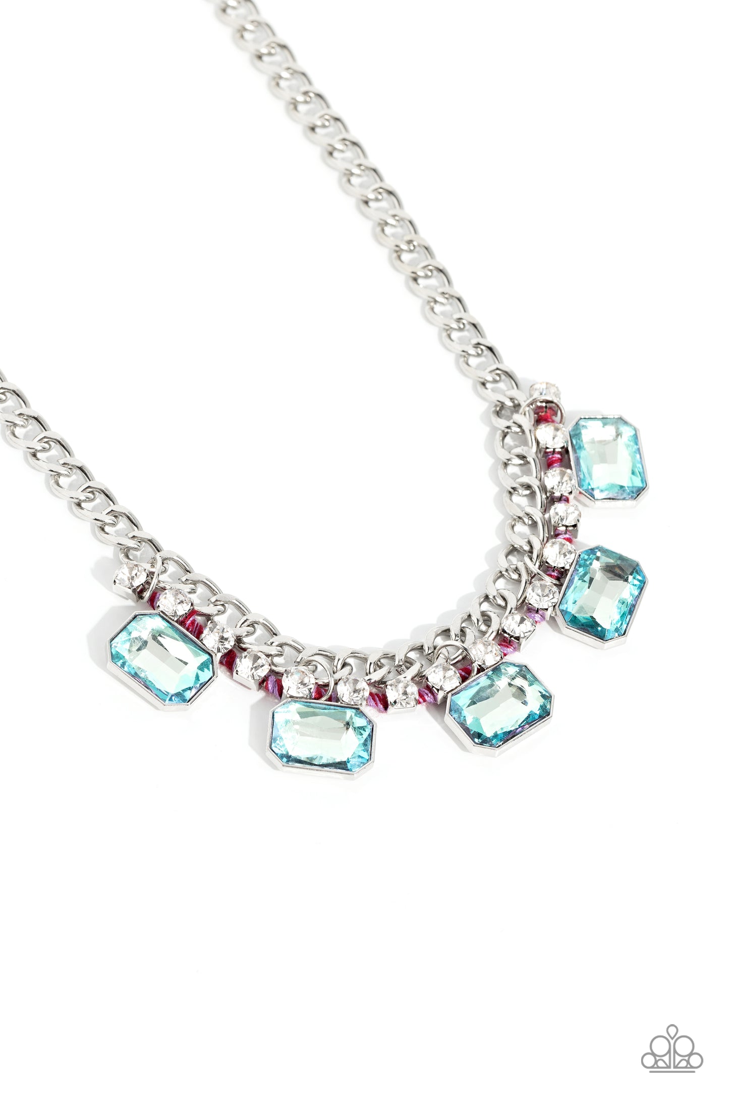 Paparazzi Accessories-WEAVING Wonder Multi Square Rhinestone Necklace Set