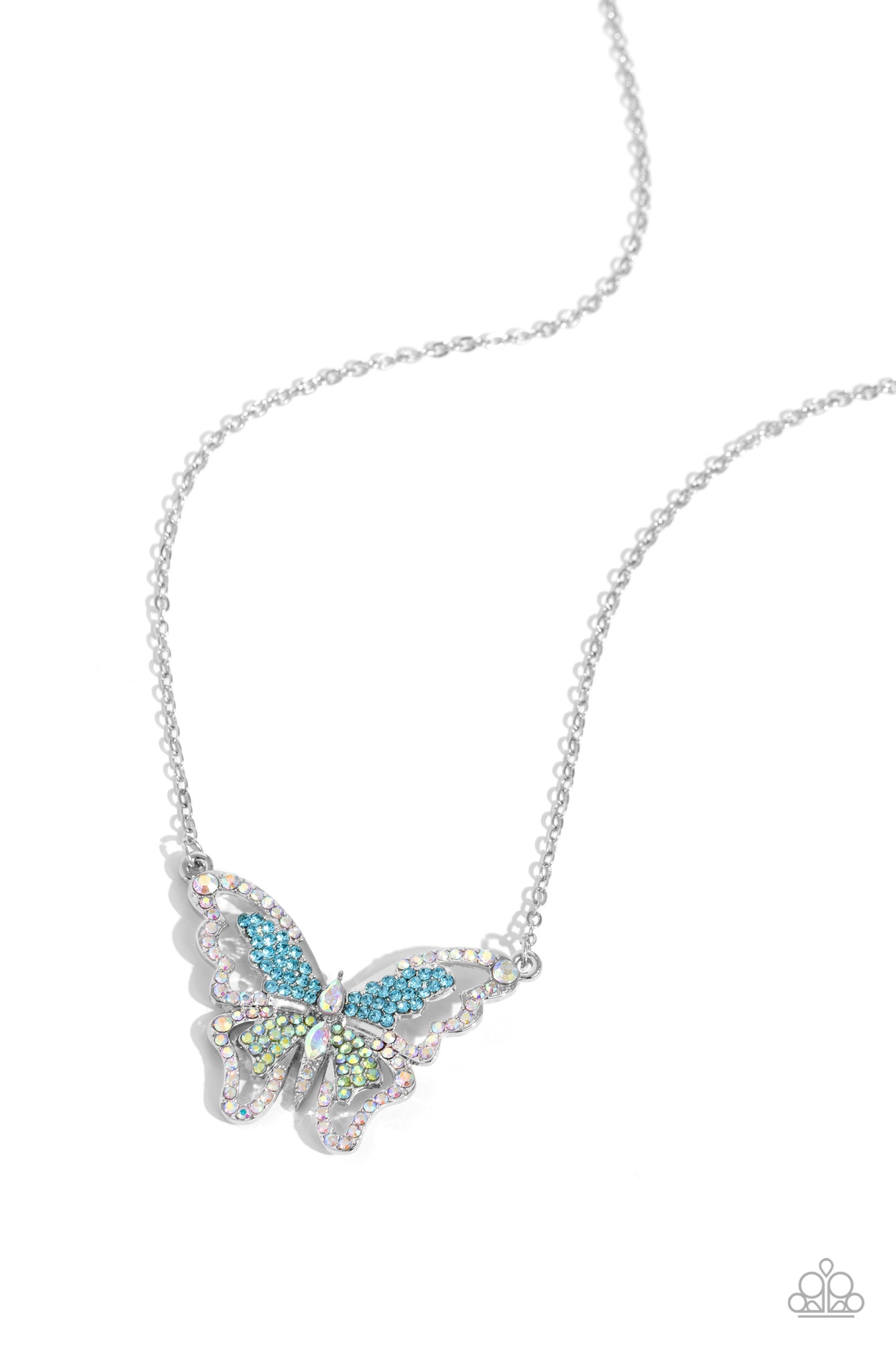 Paparazzi Accessories-Weekend WINGS Multi Iridescent Butterfly Pendant