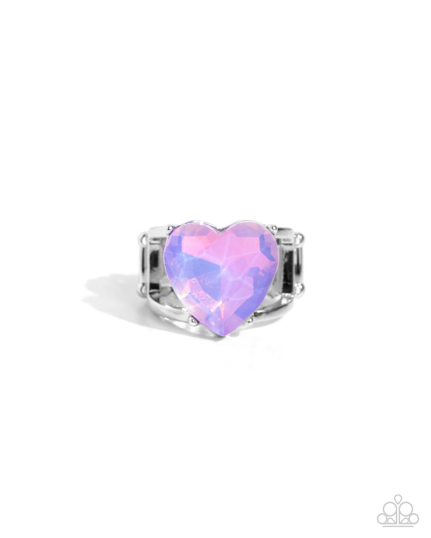 Paparazzi Accessories-Youthful Yearbook Purple Opalescent Heart Ring