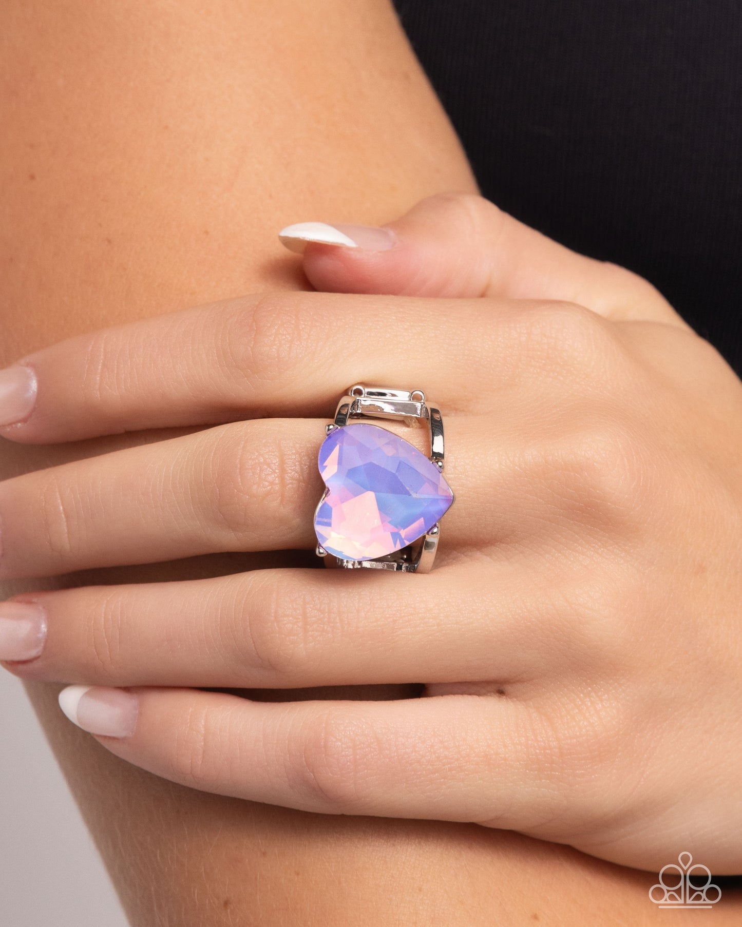 Paparazzi Accessories-Youthful Yearbook Purple Opalescent Heart Ring