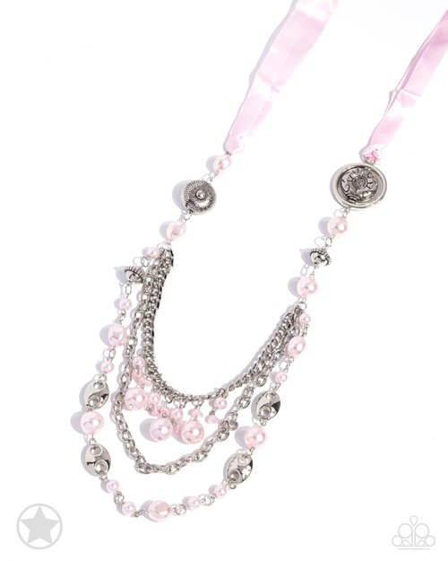 Paparazzi Accessories-All The Trimmings Pink BlockBuster Necklace Set