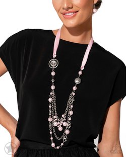 Paparazzi Accessories-All The Trimmings Pink BlockBuster Necklace Set