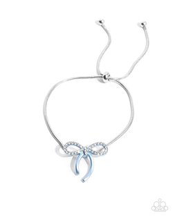 Paparazzi Accessories-Bombshell Bow Blue Necklace and Bracelet Set