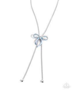 Paparazzi Accessories-Bombshell Bow Blue Necklace and Bracelet Set