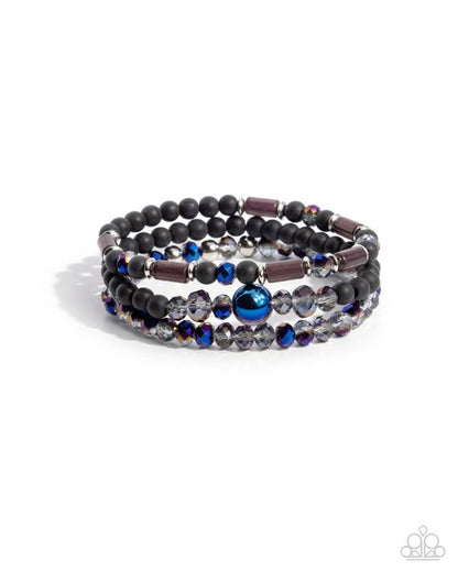 Paparazzi Accessories-Dreamy Dance Black Iridescent Beads Bracelet