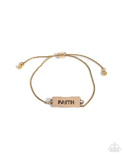 Paparazzi Accessories-Confession Of Faith Gold Inspirational Bracelet