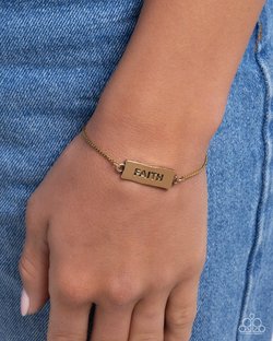 Paparazzi Accessories-Confession Of Faith Gold Inspirational Bracelet