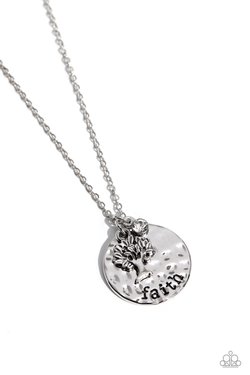 Paparazzi Accessories-Flourishing Faith Silver Inspirational Necklace Set