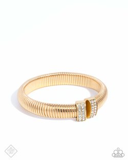 Paparazzi Accessories-Tailored Transit Gold Cable Cuff Bracelet