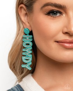 Paparazzi Accessories-Howdy Headline Tiffany Blue Seed Bead Earrings