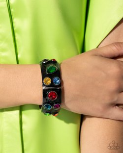 Paparazzi Accessories-Planned Polka Dots Multi Gem LOTP Bracelet