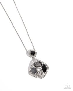 Paparazzi Accessories-Pronged Princess Silver Abstract Necklace Set