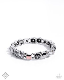 Paparazzi Accessories-Quaint Qualification Silver Smoky Gem Bracelet