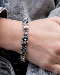 Paparazzi Accessories-Quaint Qualification Silver Smoky Gem Bracelet