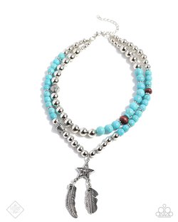 Paparazzi Accessories-Restful Radiance Turquoise Floral Bead Necklace Set