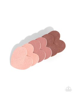 Paparazzi Accessories-Southern Serenade Pink Leather Heart Hair Clip