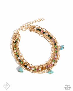 Paparazzi Accessories-Solid Shimmer Multi Rhinestone Paperclip Bracelet