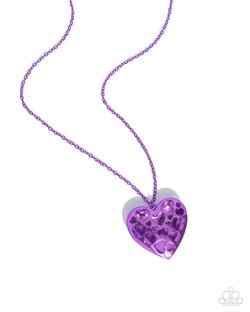 Paparazzi Accessories-Valentines View Purple Heart Necklace Set