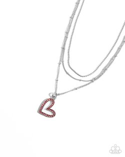 Paparazzi Accessories-Valentines Day Decadence Pink Heart Necklace Set