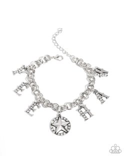 Paparazzi Accessories-Yeehaw Yell Silver Western LOTP Charm Bracelet