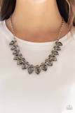 Paparazzi Accessories-Fearless Is More Hematite Necklace Set