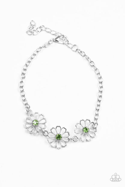 Paparazzi Accessories-Dancing Daffodils Green Bracelet