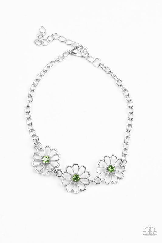 Paparazzi Accessories-Dancing Daffodils Green Bracelet