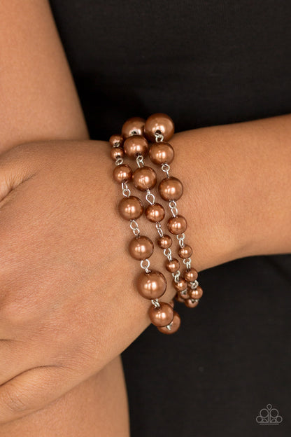 Paparazzi Accessories-Until The End of Timeless Brown Bead Bracelet