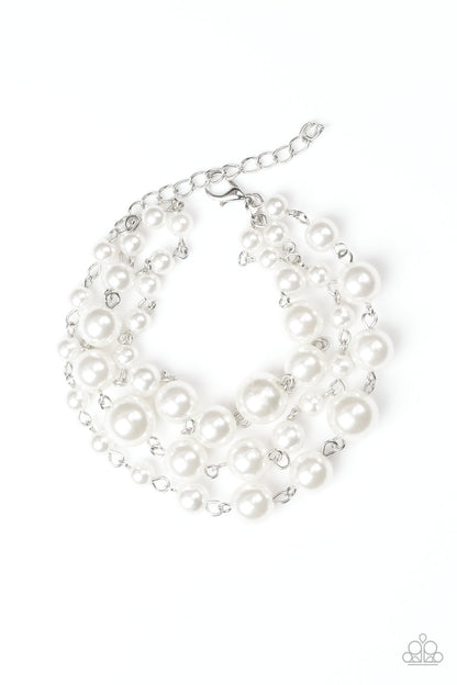 Paparazzi Accessories-Until The End of Timeless White Bracelet