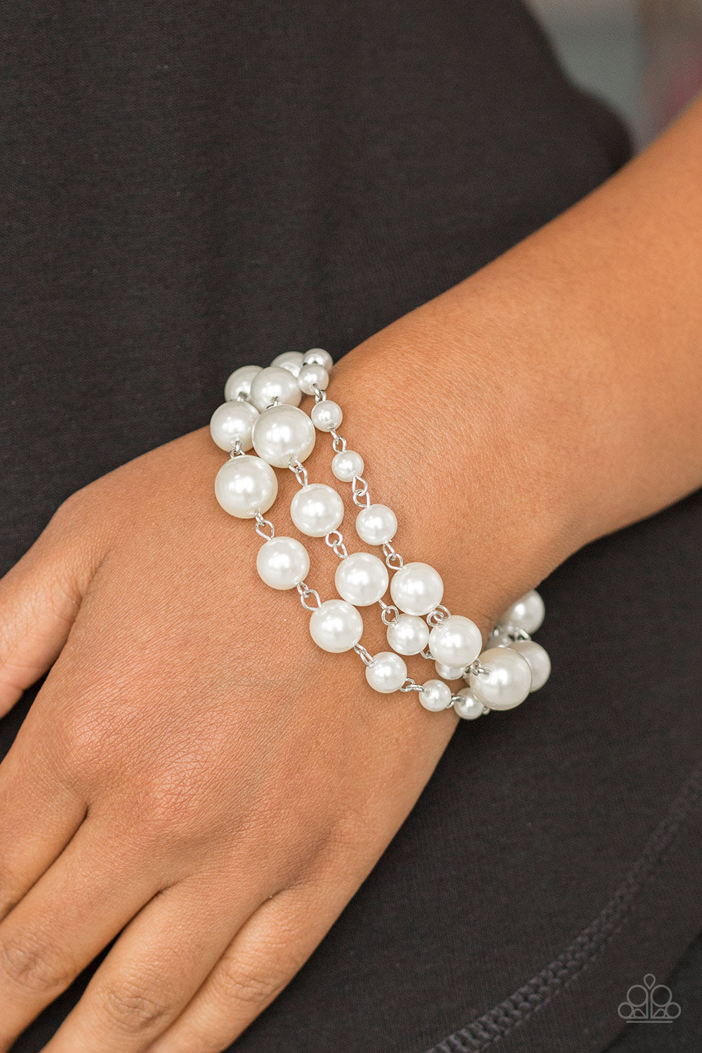 Paparazzi Accessories-Until The End of Timeless White Bracelet