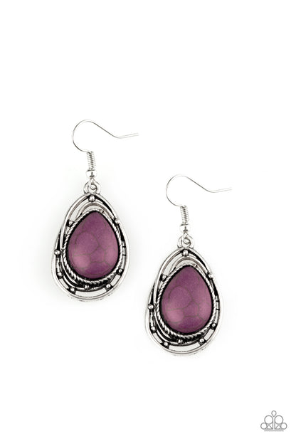 Paparazzi Accessories-Abstract Anthropology Purple earrings