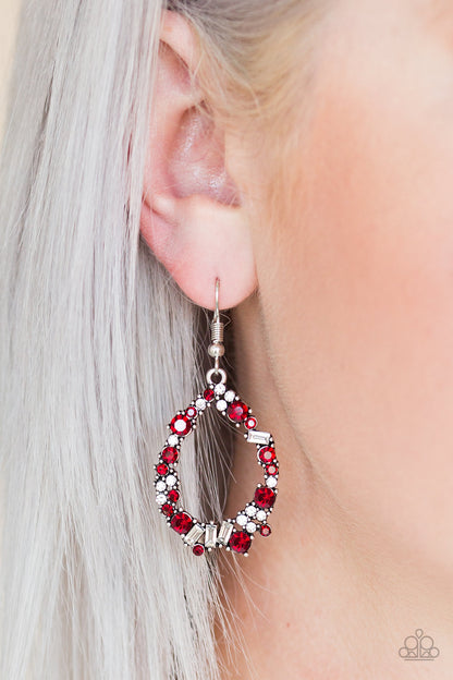 Paparazzi Accessories-Crushing Couture Red Earrings