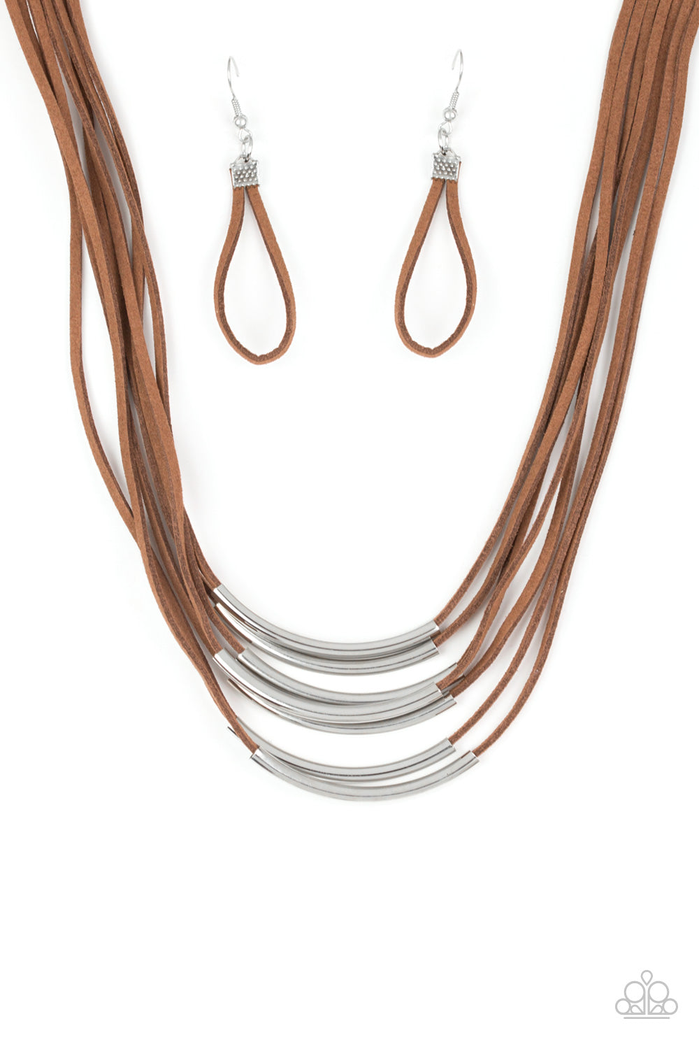 Paparazzi Accessories-Walk The WALKABOUT Brown Necklace Set