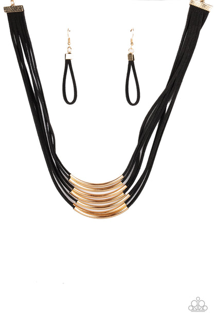 Paparazzi Accessories-Walk The WALKABOUT Gold Necklace Set