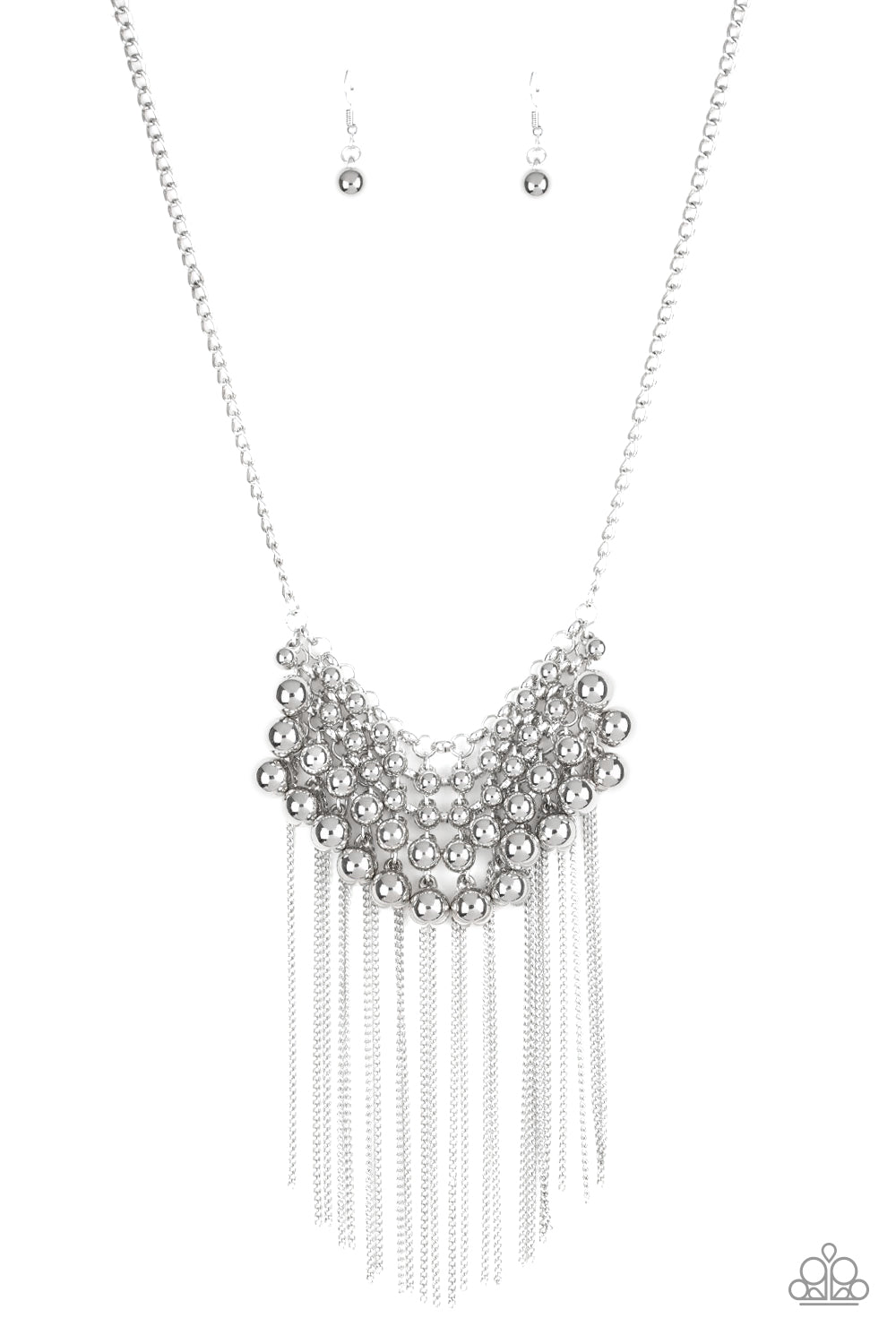 Paparazzi Accessories-Diva-de and Rule Silver Fringe Necklace Set